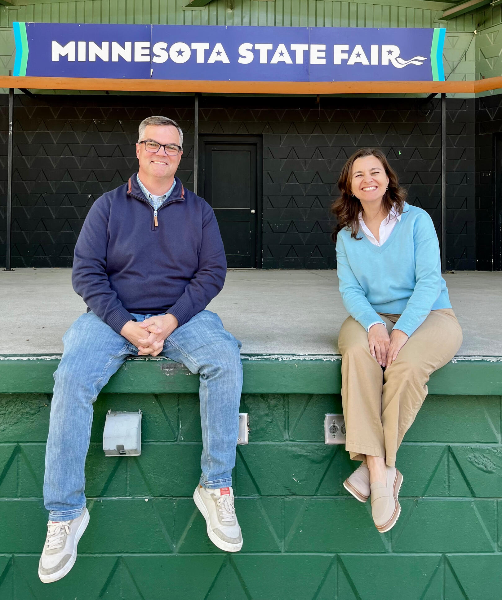 State Fair Karen and Brian at the Band Shell on the State Fairgrounds in Saint Paul, MN